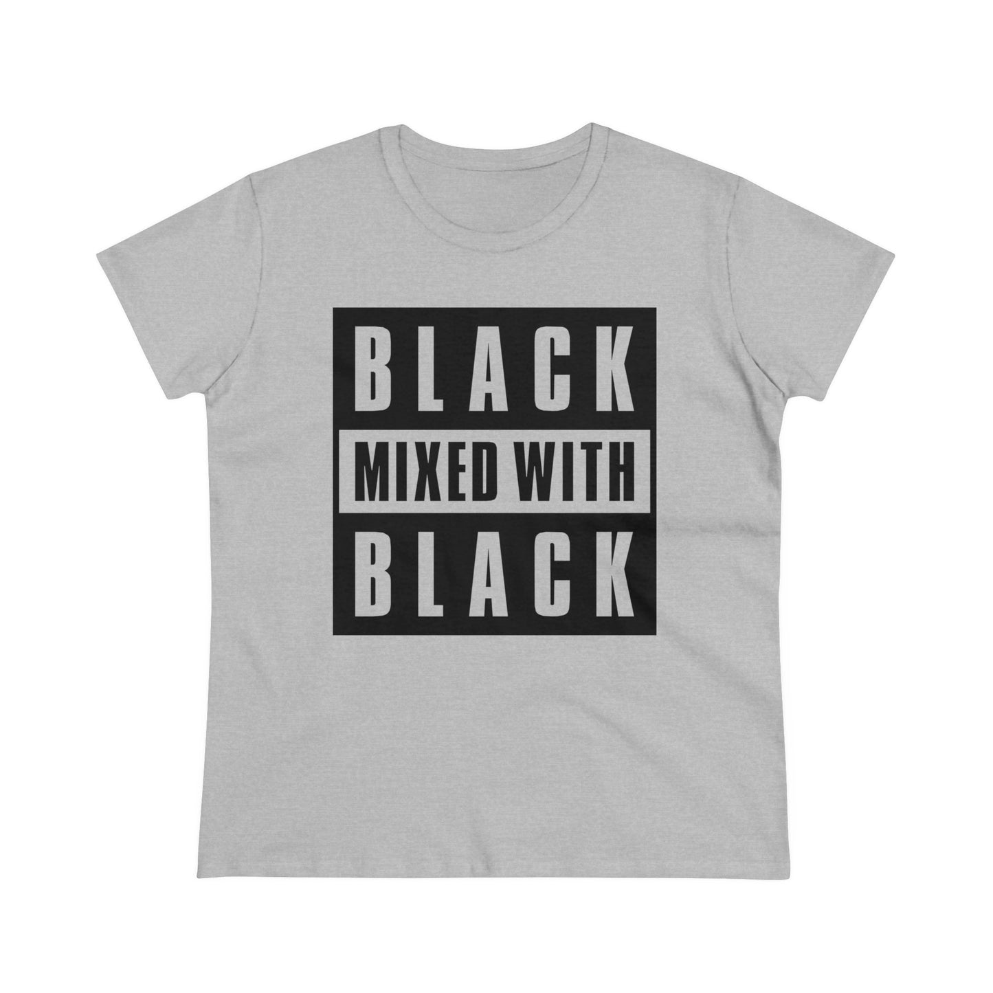 Black Mixed with Black Women's Midweight Cotton Tee