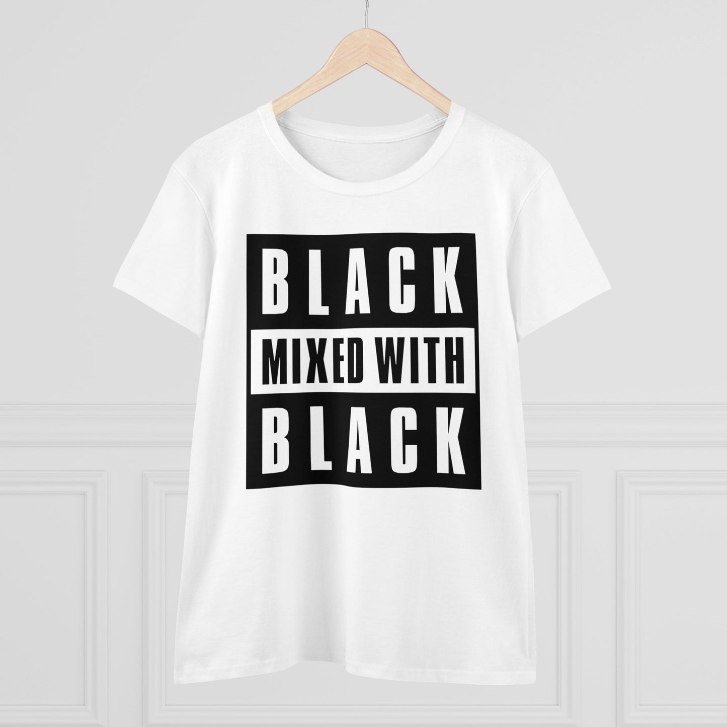 Black Mixed with Black Women's Midweight Cotton Tee