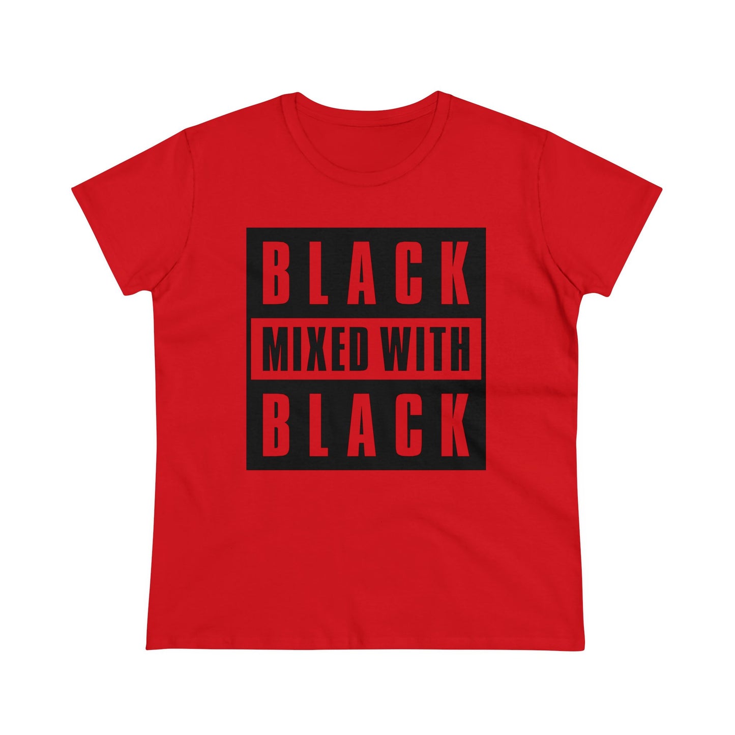 Black Mixed with Black Women's Midweight Cotton Tee