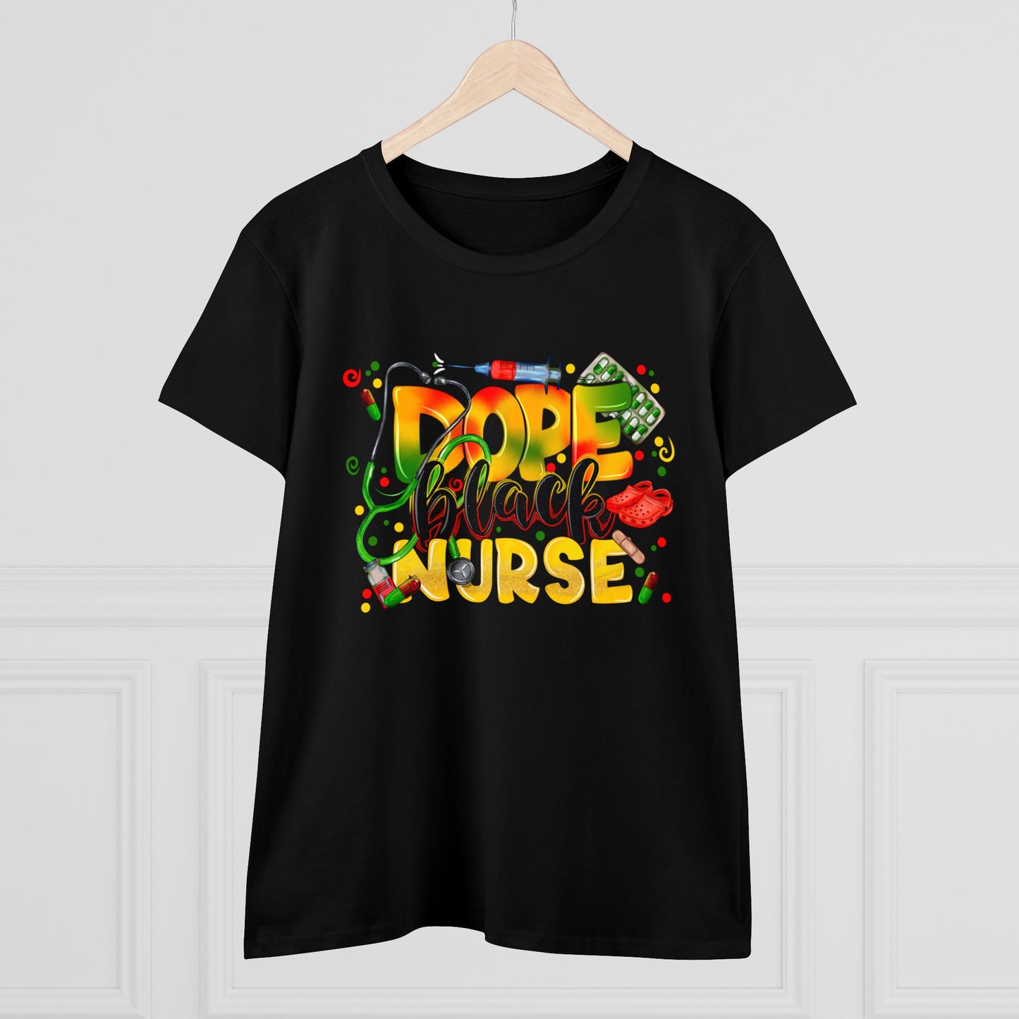 Dope Black Nurse Women's Midweight Cotton Tee