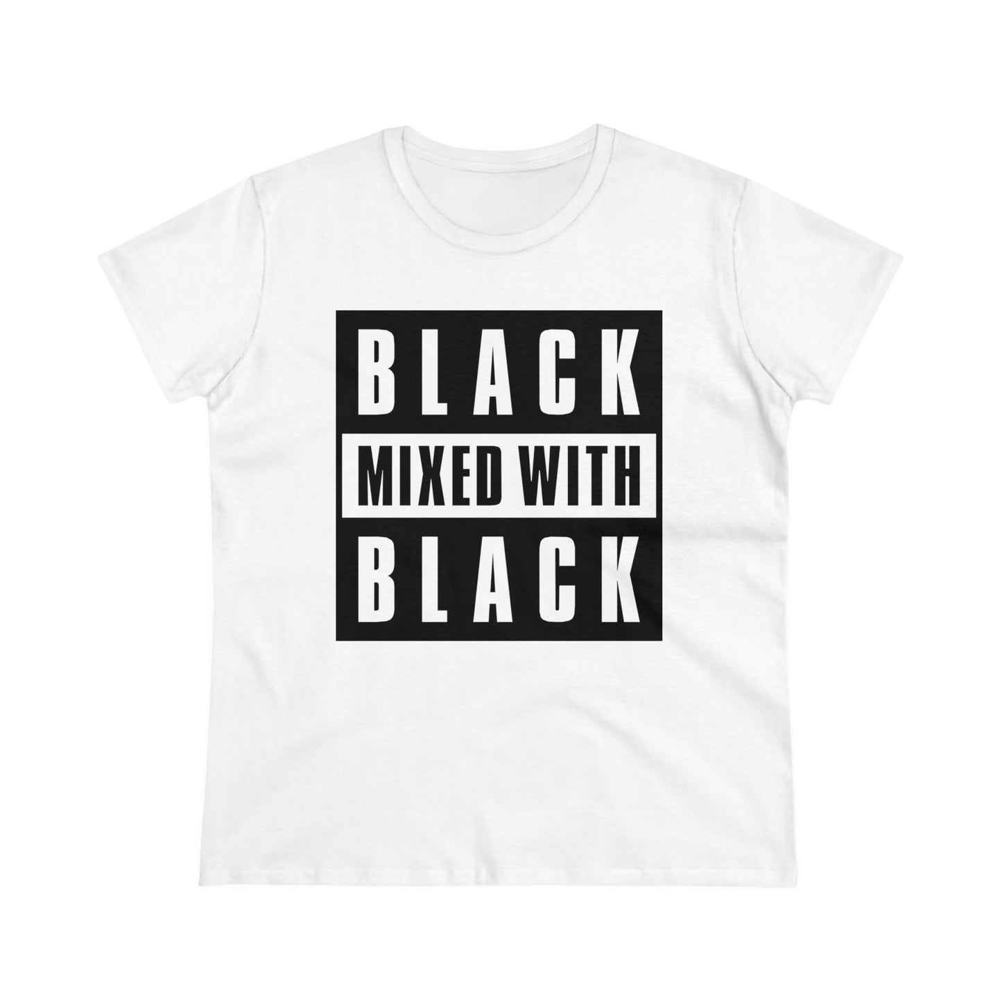 Black Mixed with Black Women's Midweight Cotton Tee