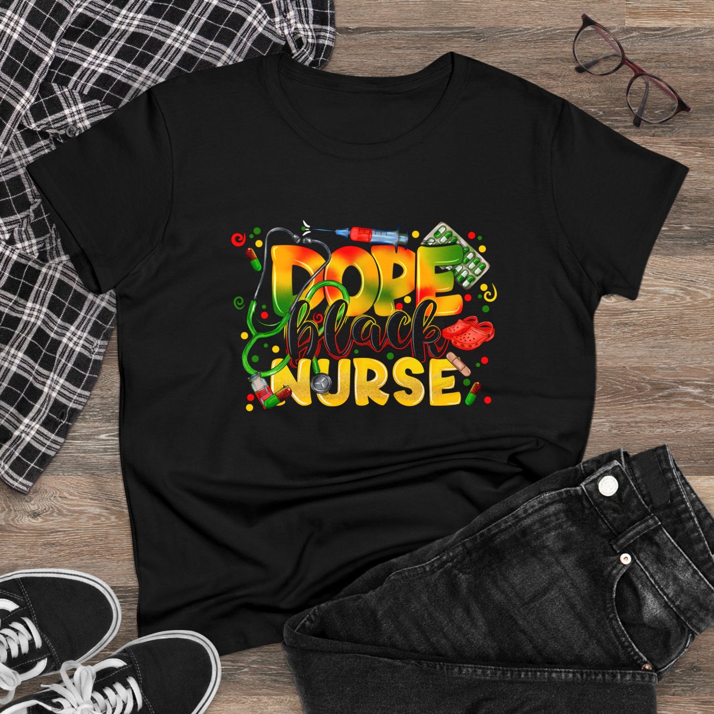 Dope Black Nurse Women's Midweight Cotton Tee